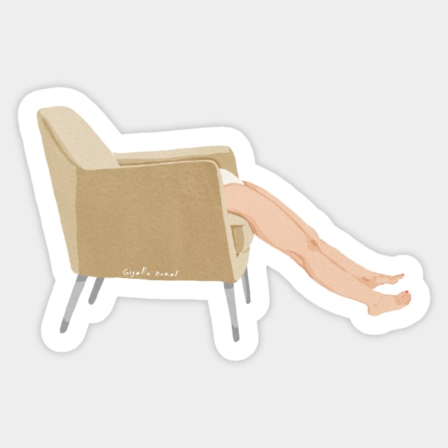 Lazy Girl Sticker by Giselle Dekel